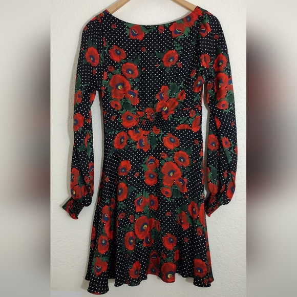 Free People Morning Light Retro Floral Printed Long Sleeve Mini Dress - Picture 8 of 8